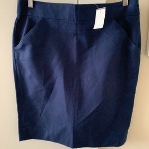 Jcrew Factory Navy Cotton Pencil Skirt NWT Size 10